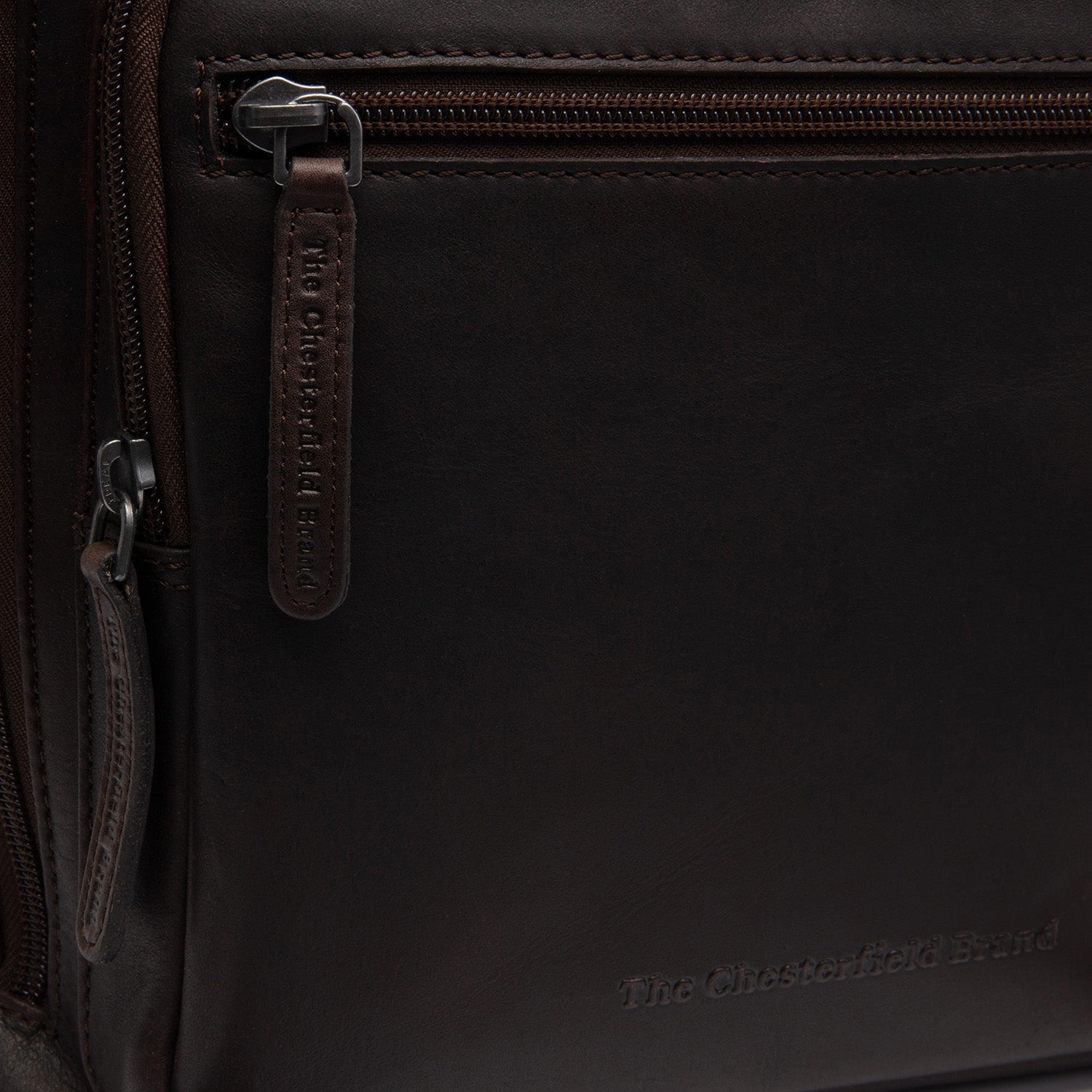 Brown Leather Laptop Backpack Calden, detail view 5