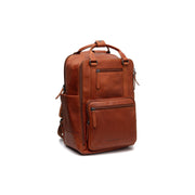 Cognac Leather Laptop Backpack Calden, front view