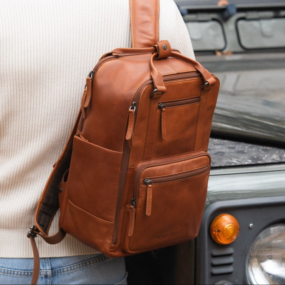 Calden Full-Grain Leather Laptop Backpack – alternate product view 2