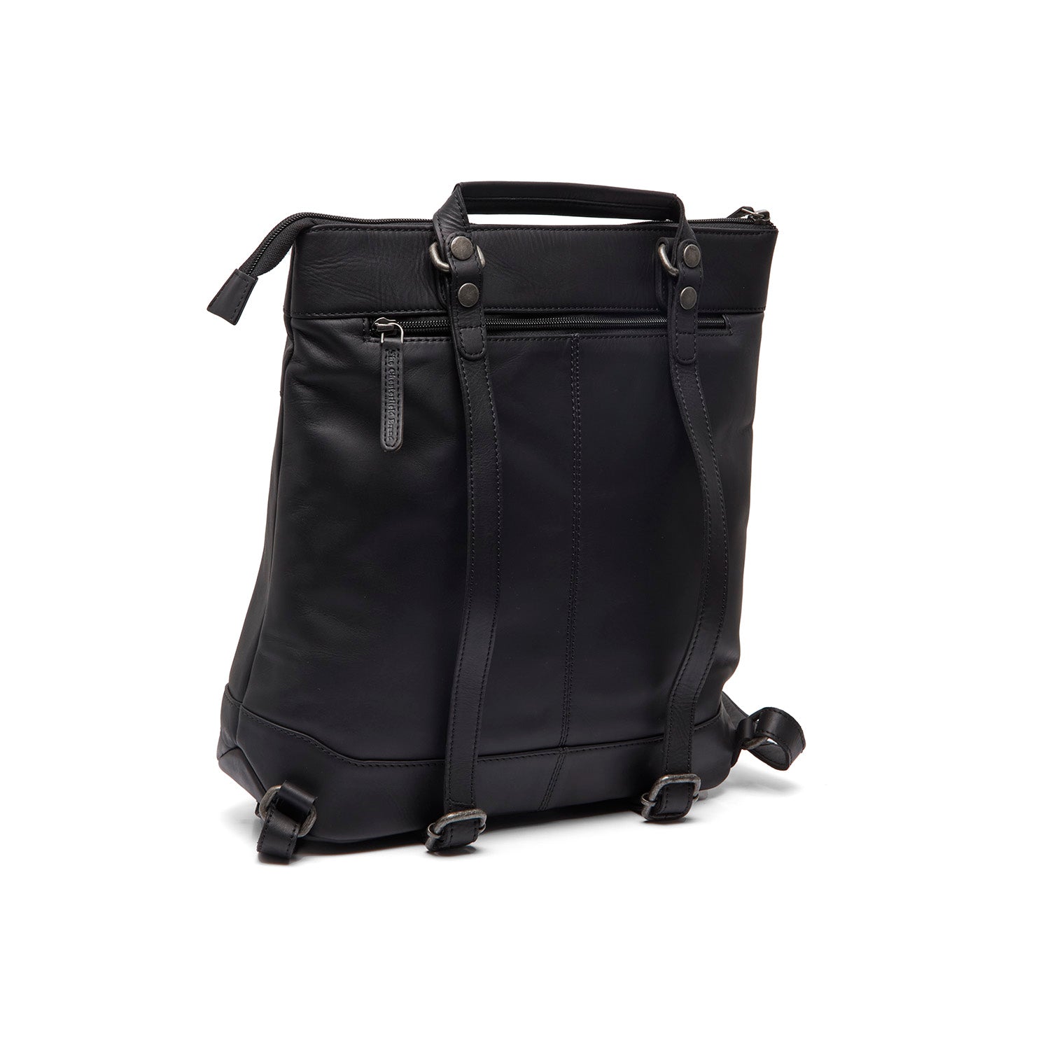 Black Leather Laptop Backpack Caldero, detail view 4