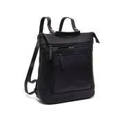 Black Leather Laptop Backpack Caldero, front view