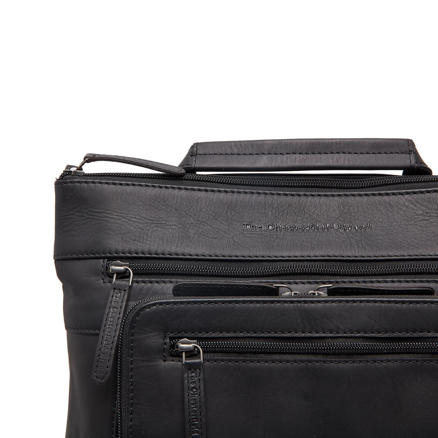 Black Leather Laptop Backpack Caldero, product view 2