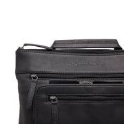 Black Leather Laptop Backpack Caldero, product view 2