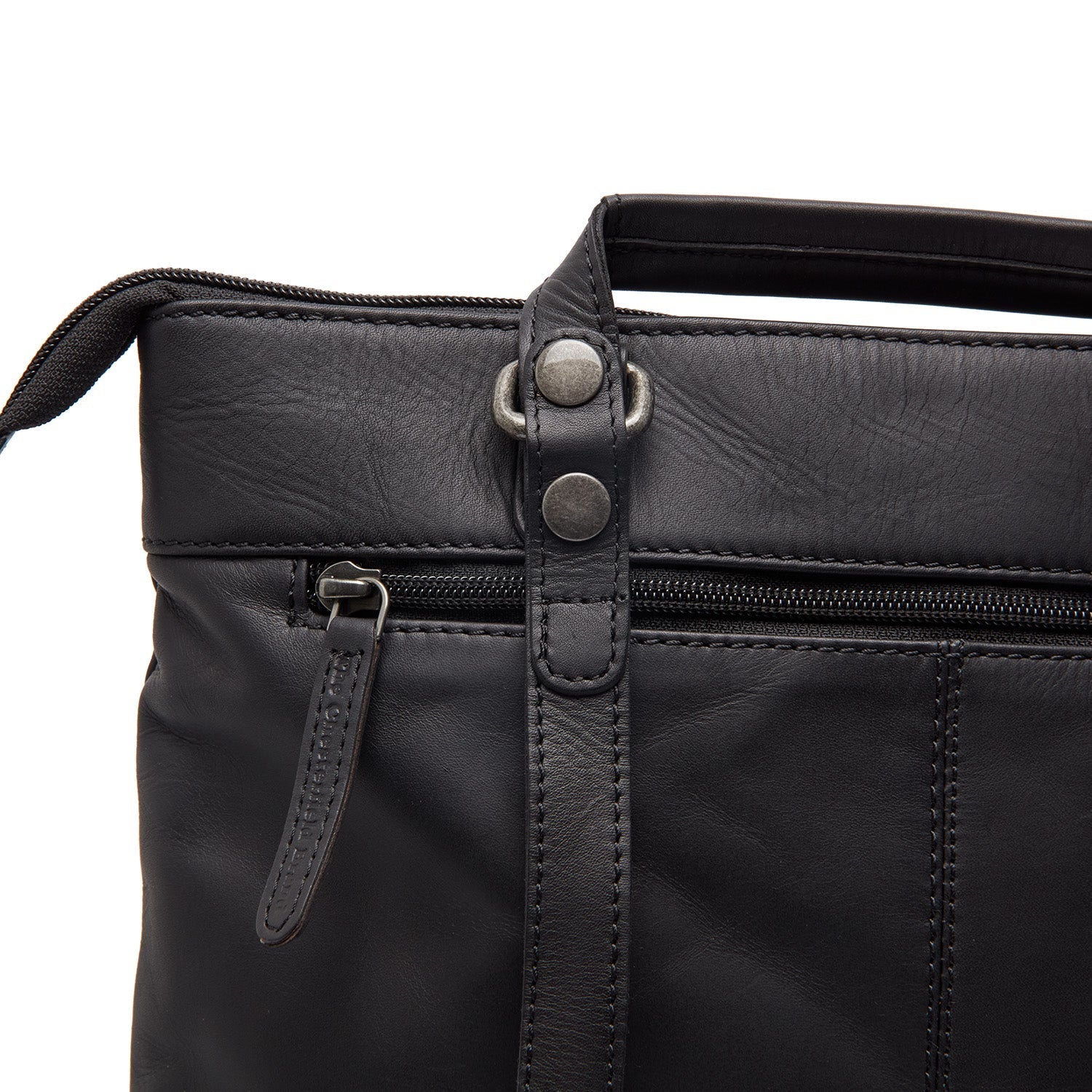Black Leather Laptop Backpack Caldero, product view 3