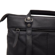 Black Leather Laptop Backpack Caldero, product view 3