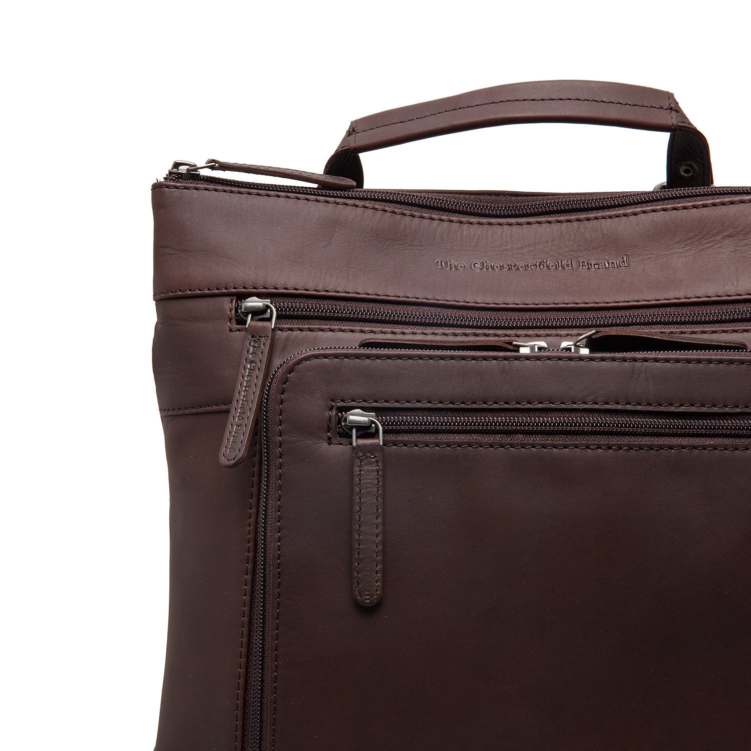 Brown Leather Laptop Backpack Caldero, product view 2