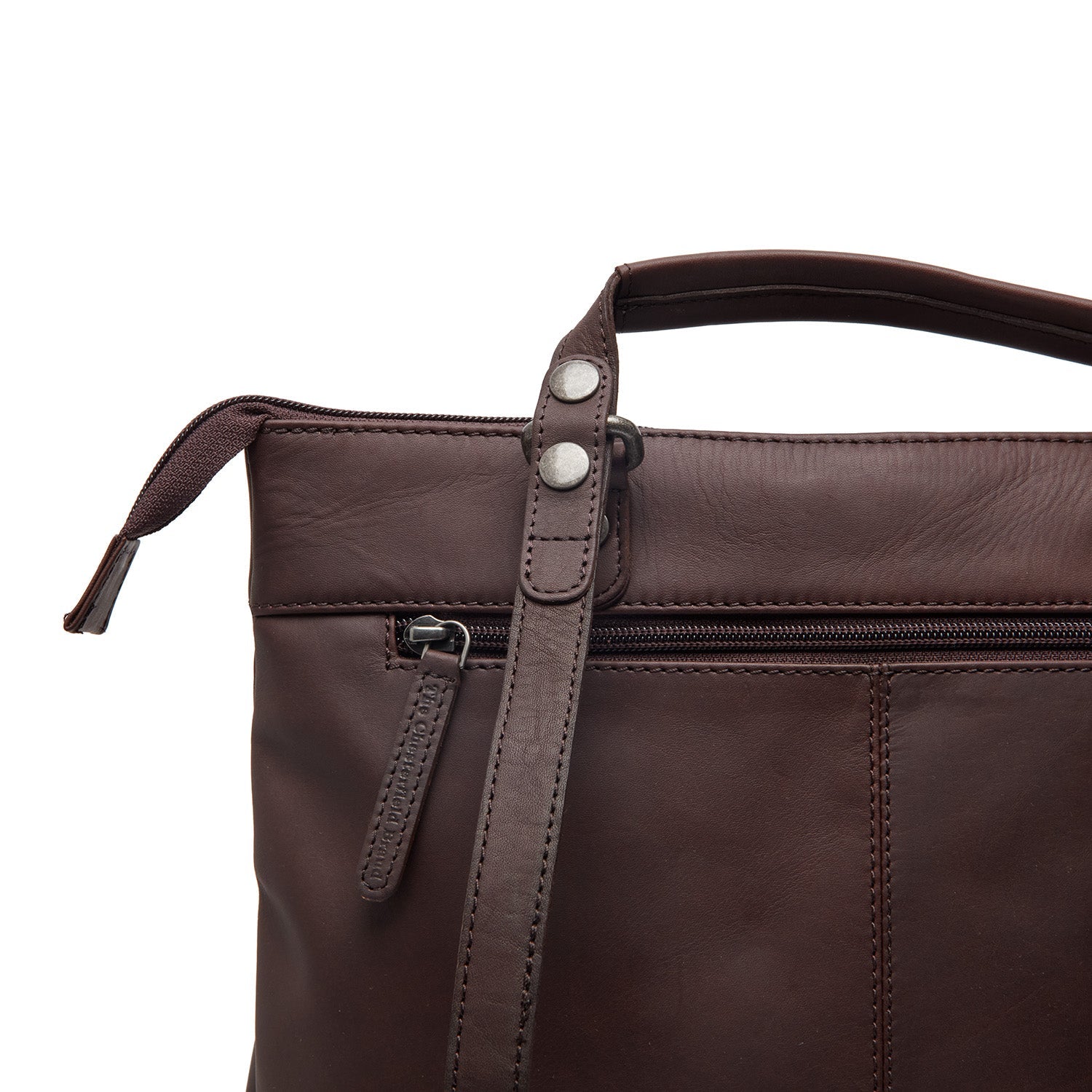 Brown Leather Laptop Backpack Caldero, product view 3