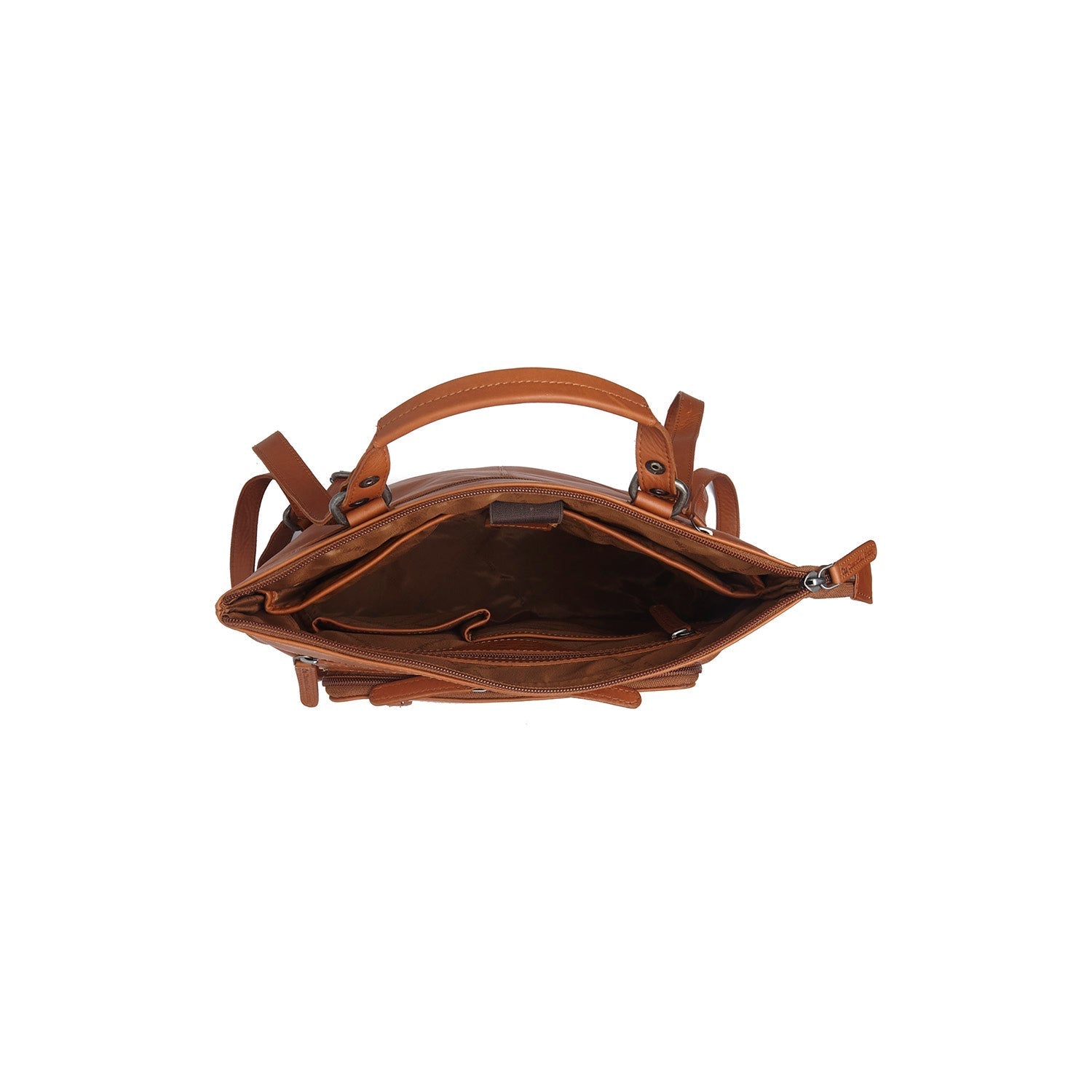 Cognac Leather Laptop Backpack Caldero, detail view 3