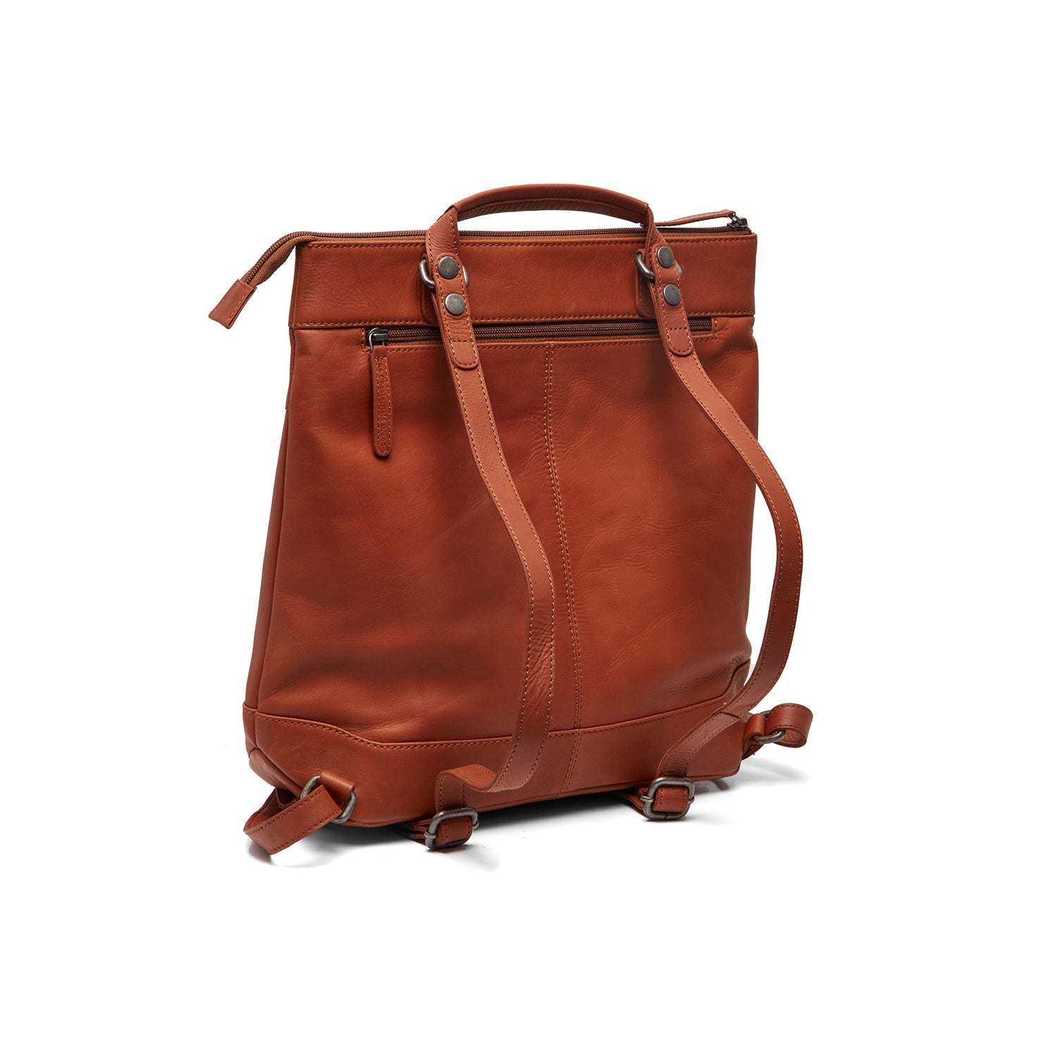 Cognac Leather Laptop Backpack Caldero, detail view 4