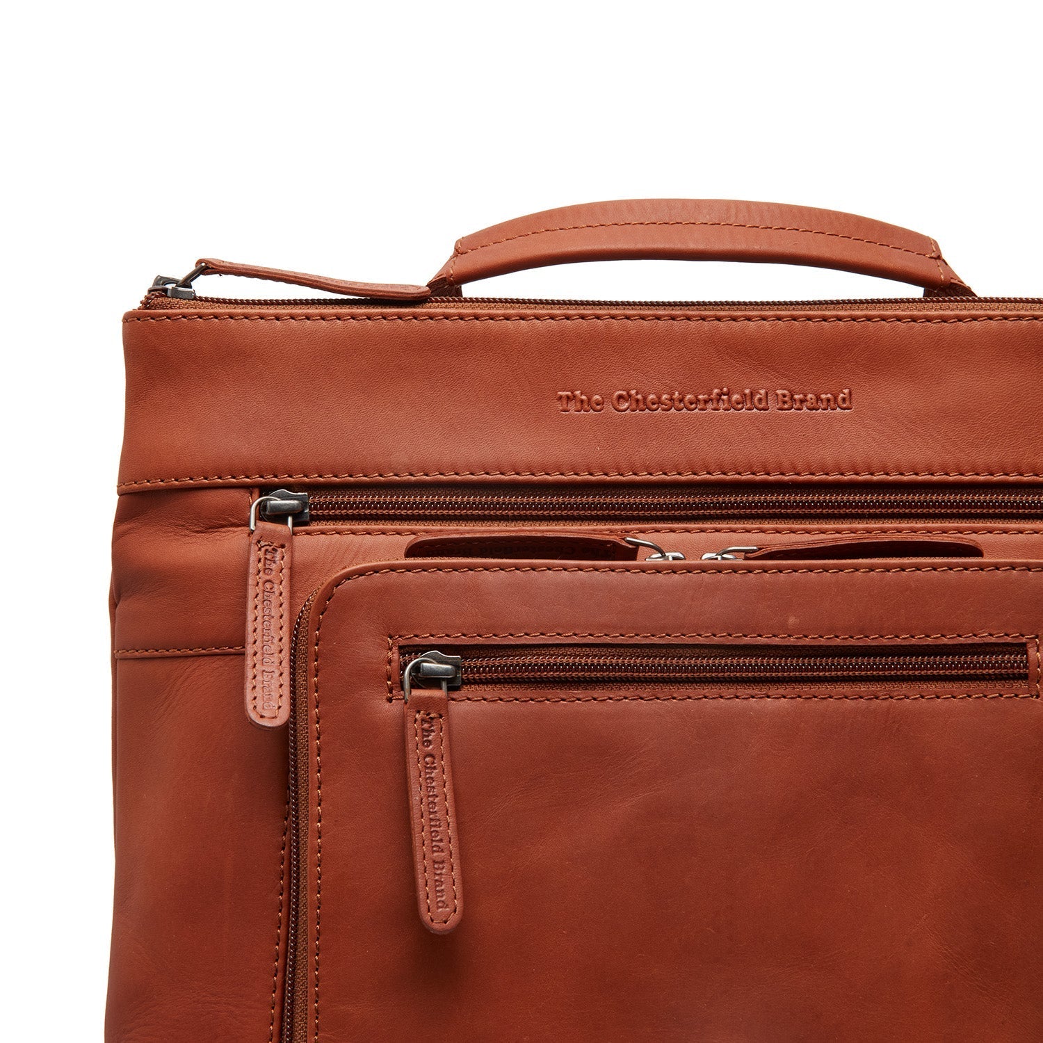 Cognac Leather Laptop Backpack Caldero, product view 2