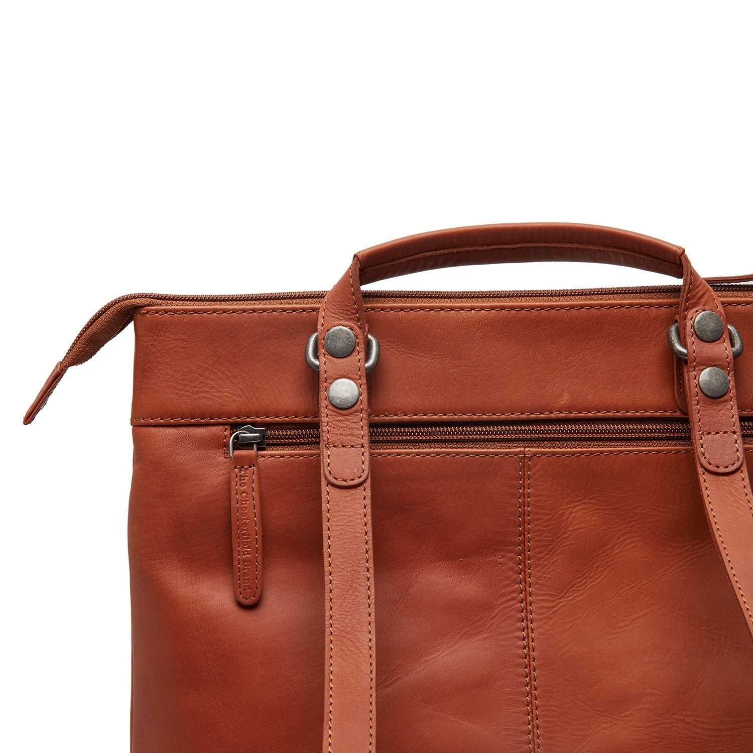 Cognac Leather Laptop Backpack Caldero, product view 3