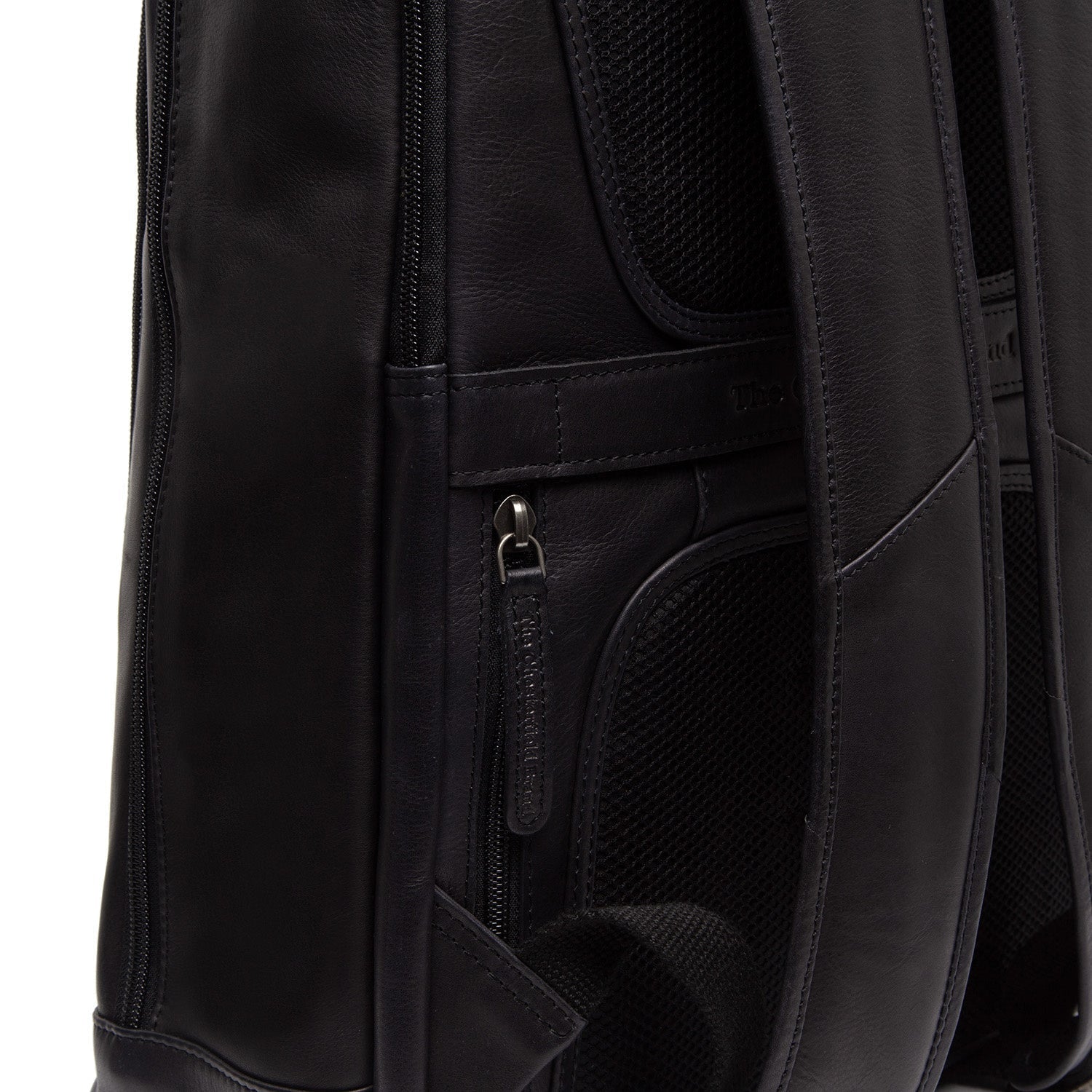 Black Leather Laptop Backpack Detroit, detail view 1