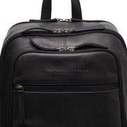 Black Leather Laptop Backpack Detroit, detail view 3