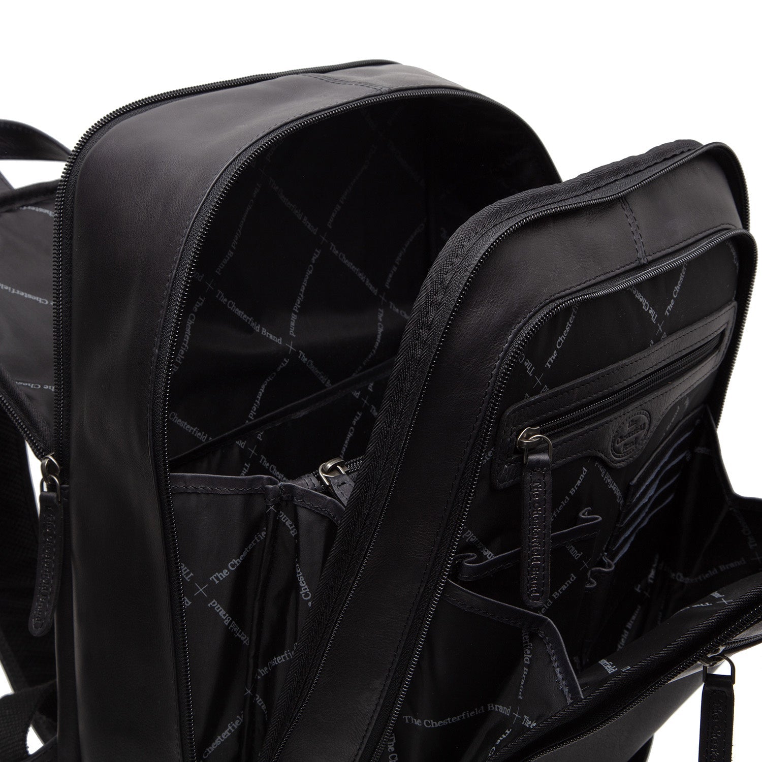 Black Leather Laptop Backpack Detroit, detail view 4