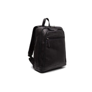 Black Leather Laptop Backpack Detroit, front view