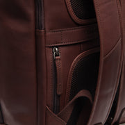 Brown Leather Laptop Backpack Detroit, detail view 1