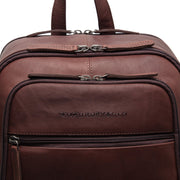 Brown Leather Laptop Backpack Detroit, detail view 3