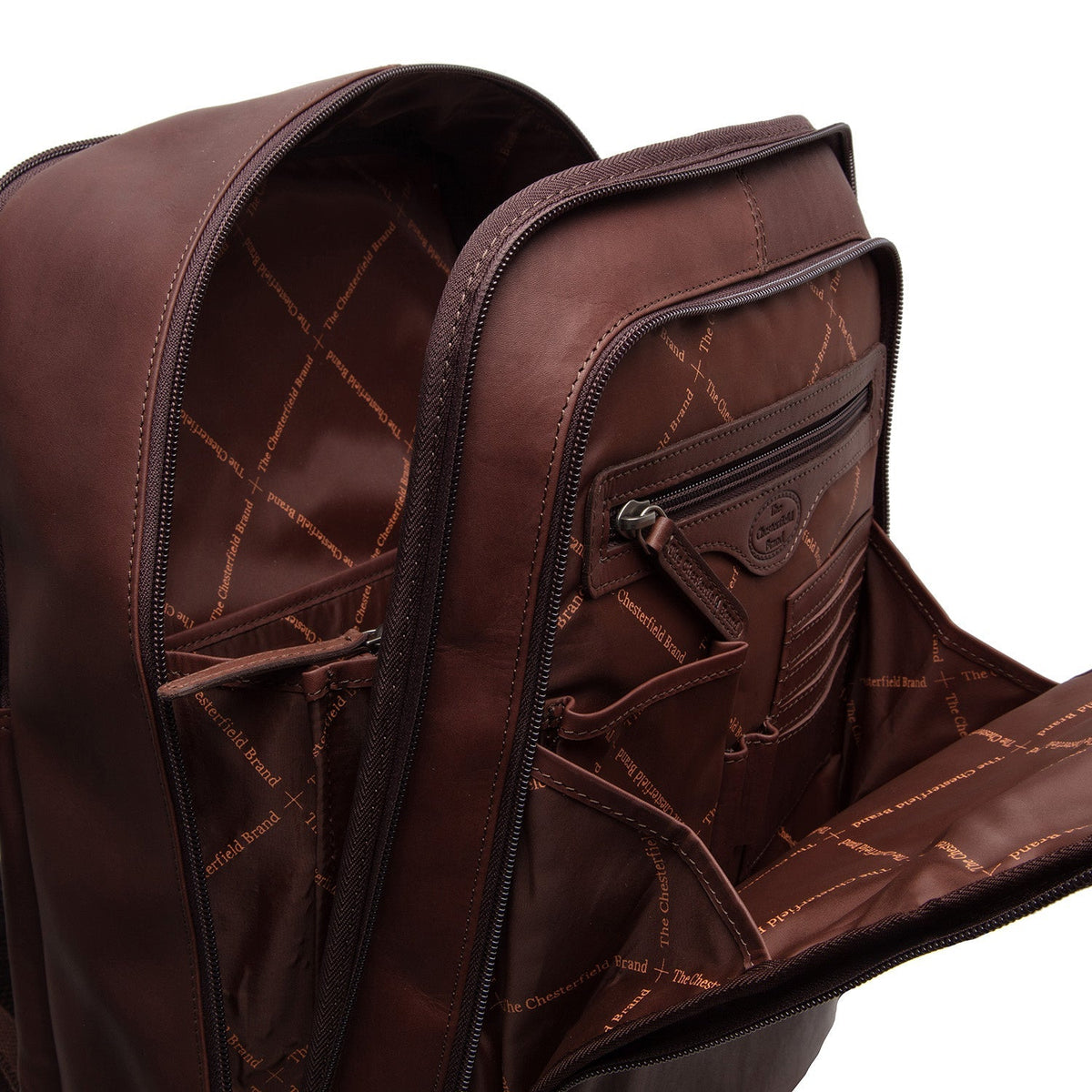 Brown Leather Laptop Backpack Detroit, detail view 4