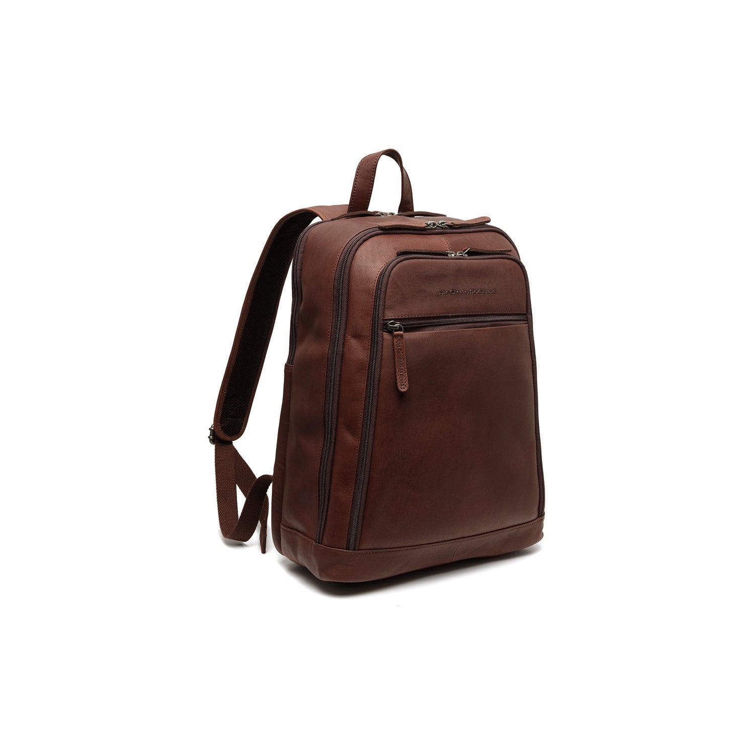Brown Leather Laptop Backpack Detroit, front view