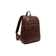 Brown Leather Laptop Backpack Detroit, front view