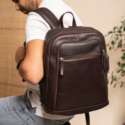 Detroit Full-Grain Leather Laptop Backpack – alternate product view 2