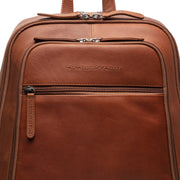 Cognac Leather Laptop Backpack Detroit, detail view 4
