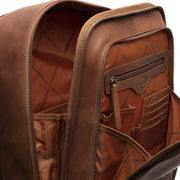 Cognac Leather Laptop Backpack Detroit, detail view 6