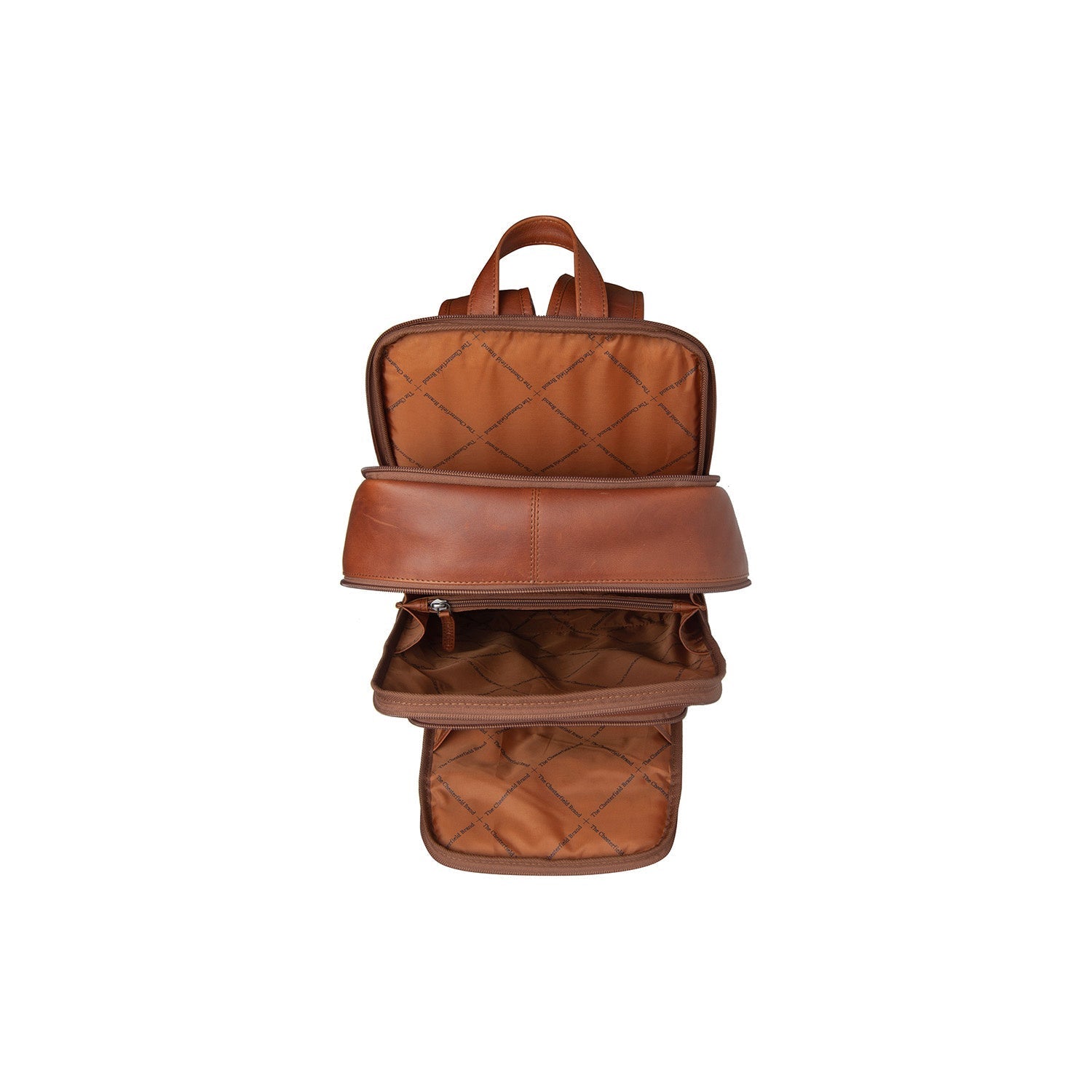 Cognac Leather Laptop Backpack Detroit, detail view 7