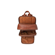 Cognac Leather Laptop Backpack Detroit, detail view 7