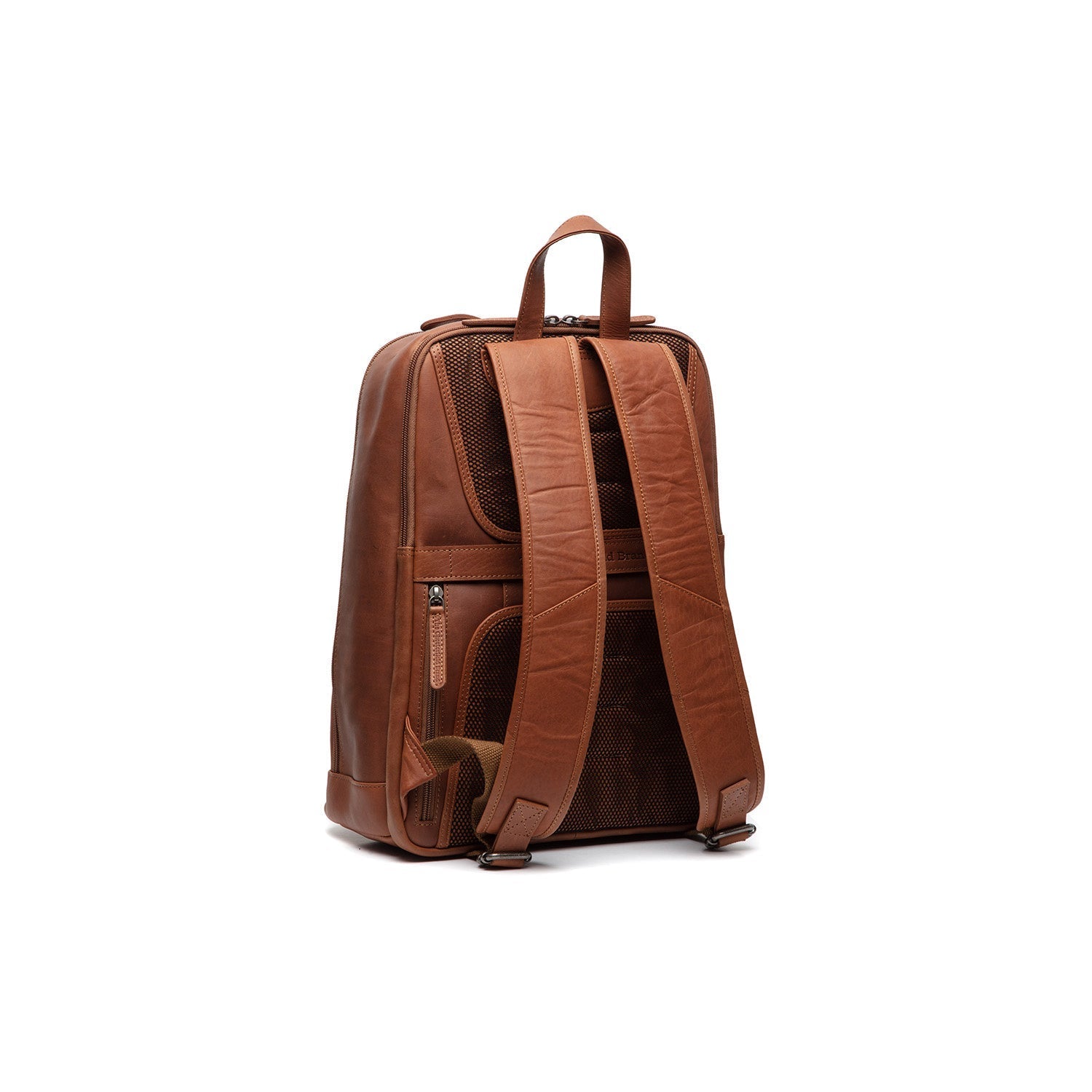 Cognac Leather Laptop Backpack Detroit, detail view 8