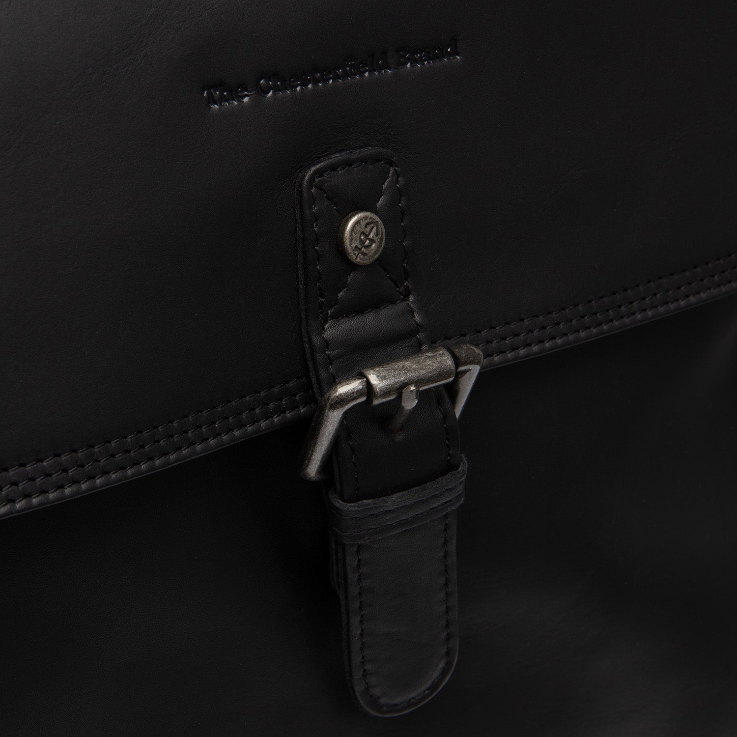 Black Leather Laptop Backpack Farrow, detail view 3
