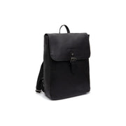 Black Leather Laptop Backpack Farrow, front view