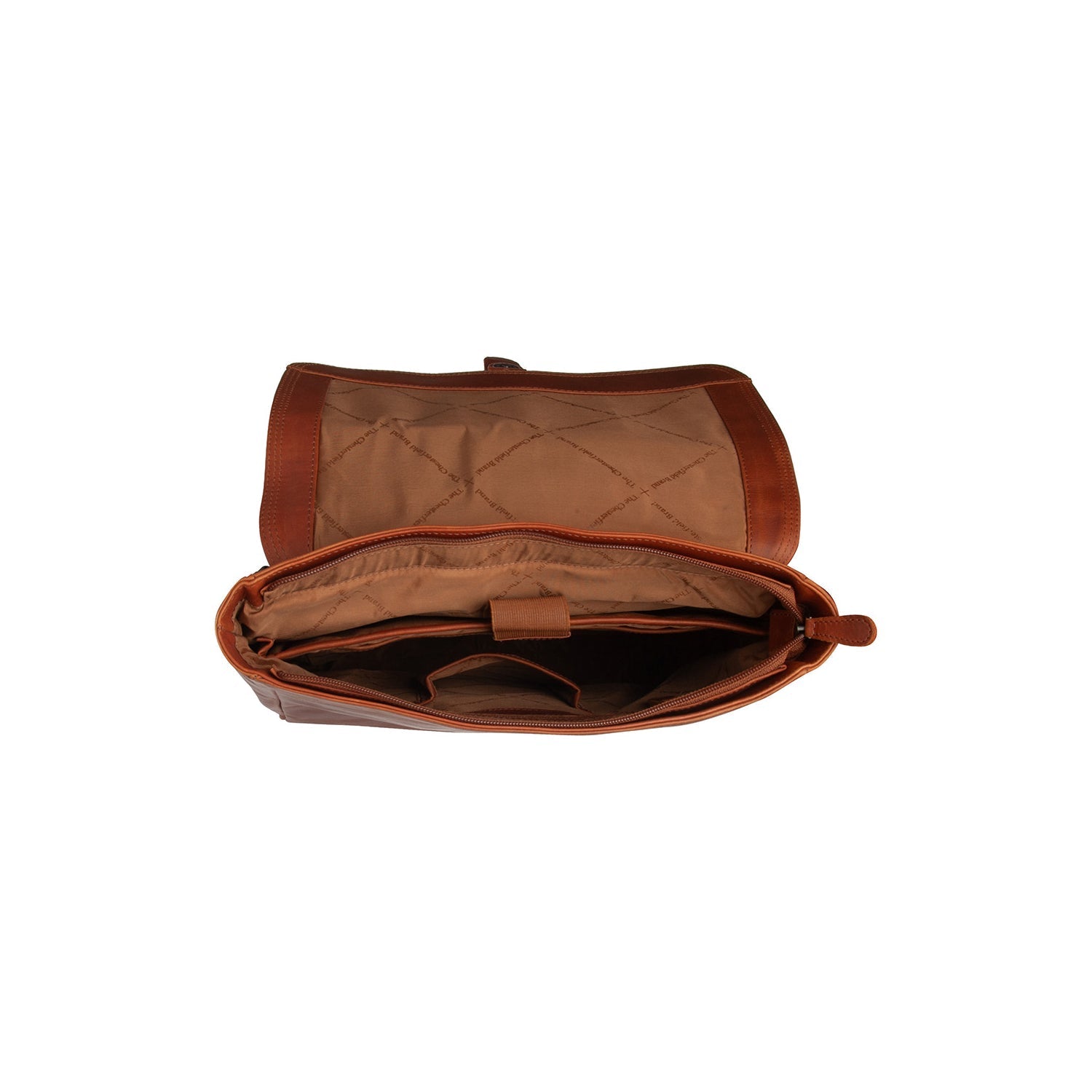 Cognac Leather Laptop Backpack Farrow, detail view 1