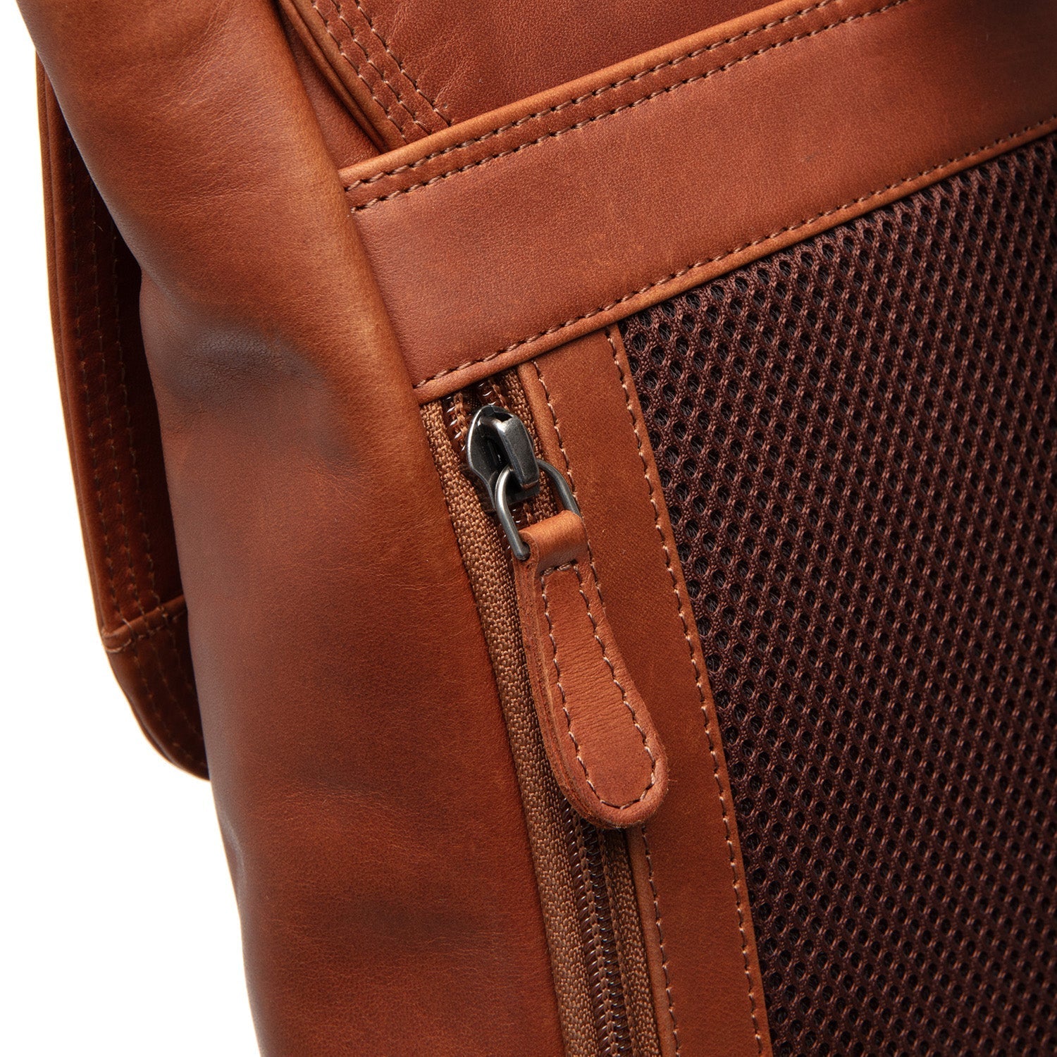 Cognac Leather Laptop Backpack Farrow, detail view 3