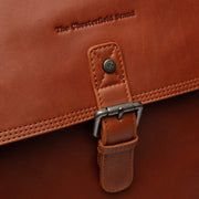 Cognac Leather Laptop Backpack Farrow, detail view 4