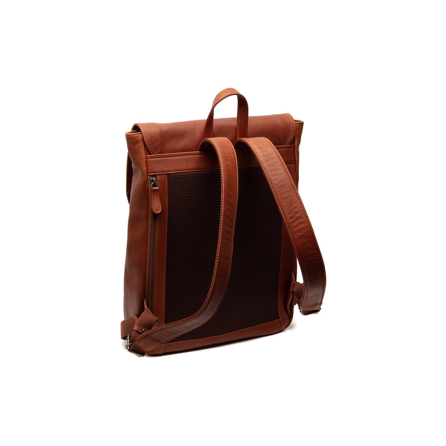 Cognac Leather Laptop Backpack Farrow, detail view 5