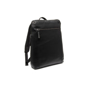 Black Leather Laptop Backpack Filmore, front view