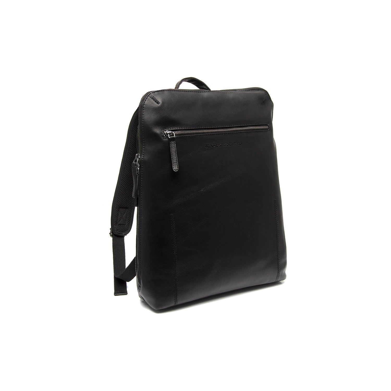 Black Leather Laptop Backpack Filmore, front view