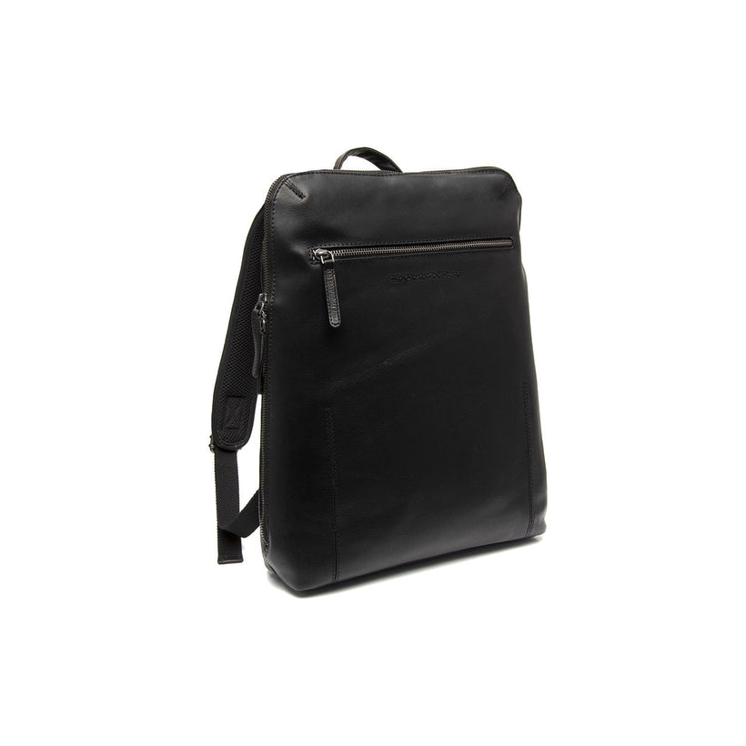 Black Leather Laptop Backpack Filmore, front view