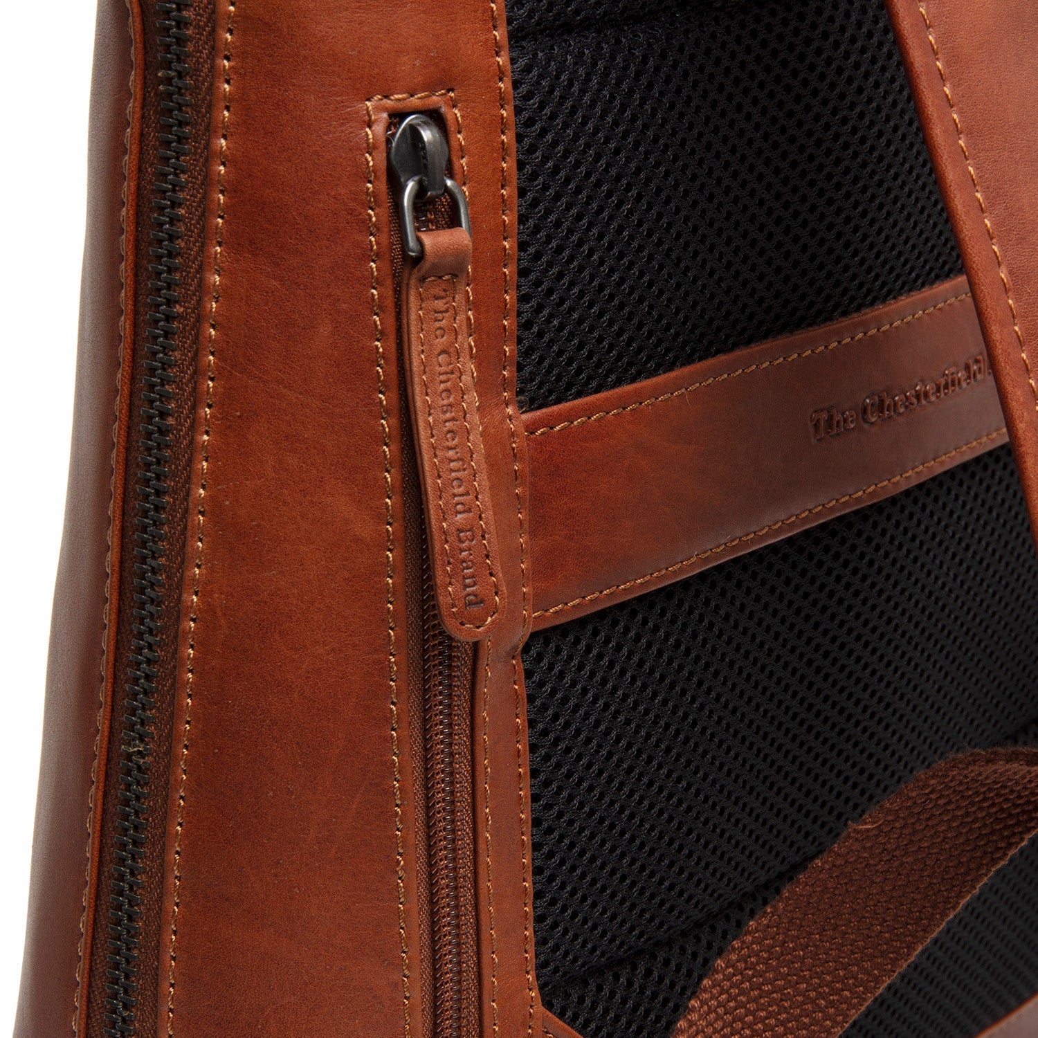 Cognac Leather Laptop Backpack Filmore, detail view 1
