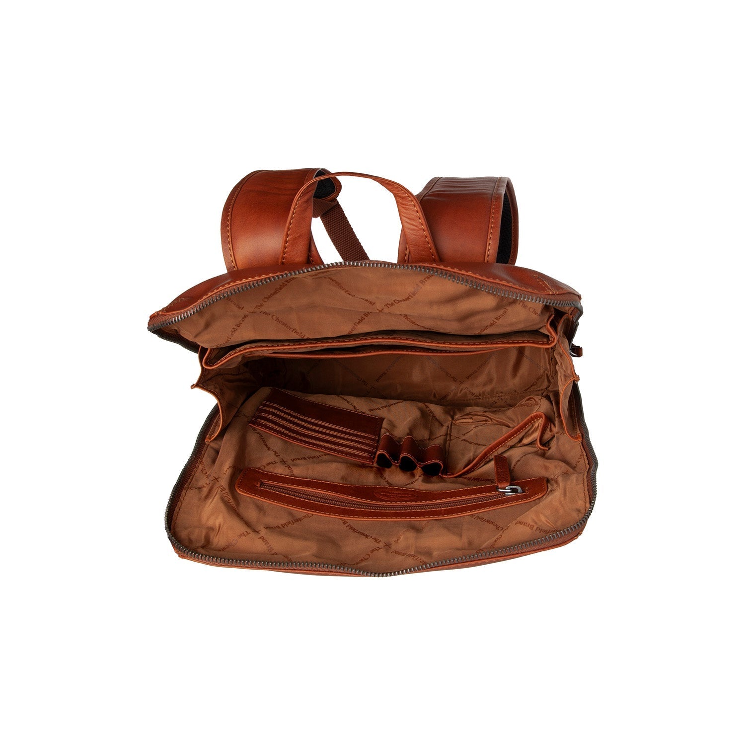 Cognac Leather Laptop Backpack Filmore, product view 3