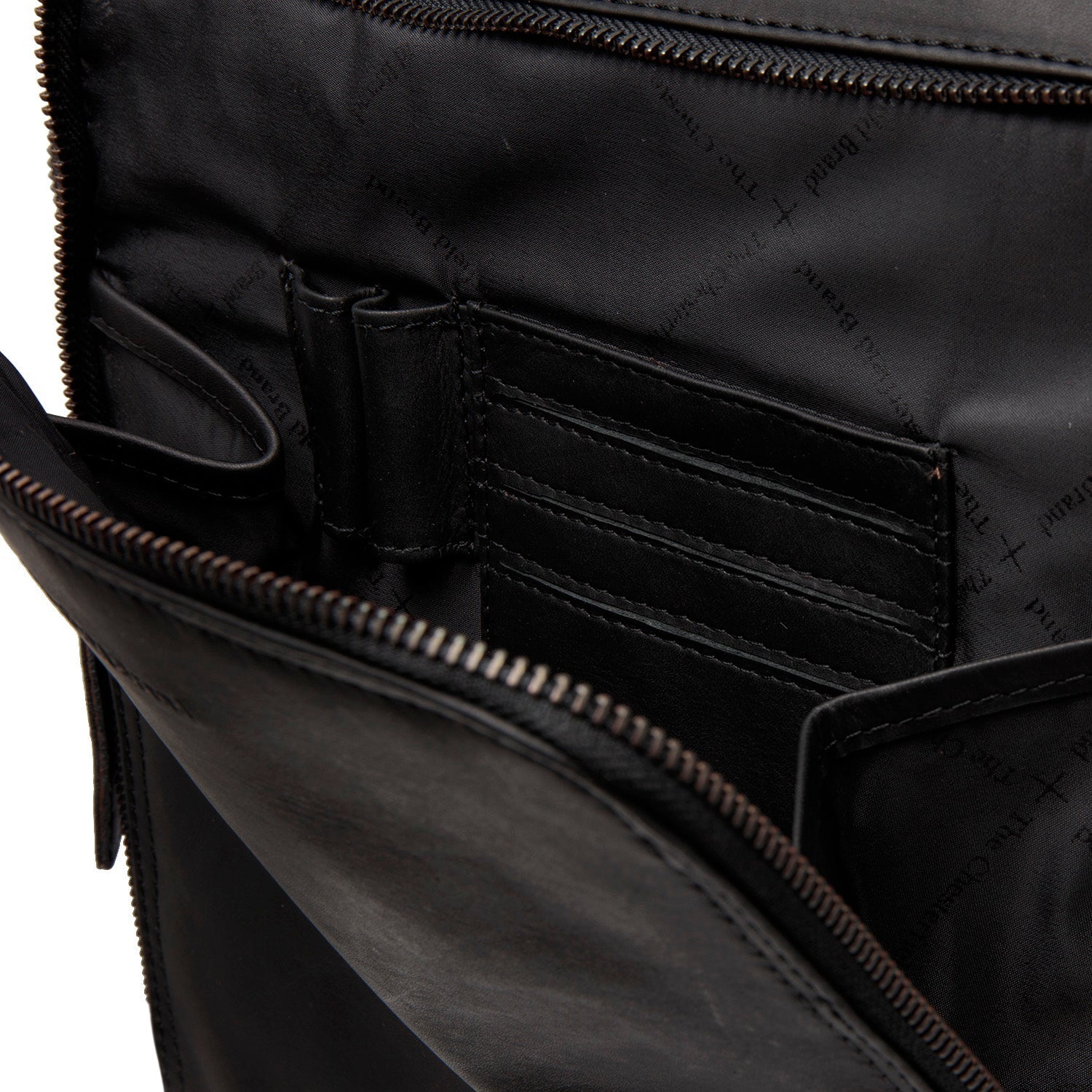 Black Leather Laptop Backpack Jasper, detail view 1