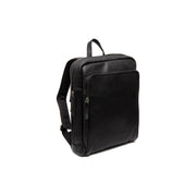 Black Leather Laptop Backpack Jasper, front view
