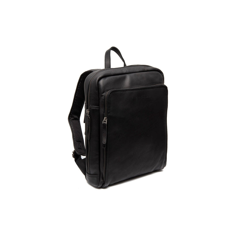 Black Leather Laptop Backpack Jasper, front view