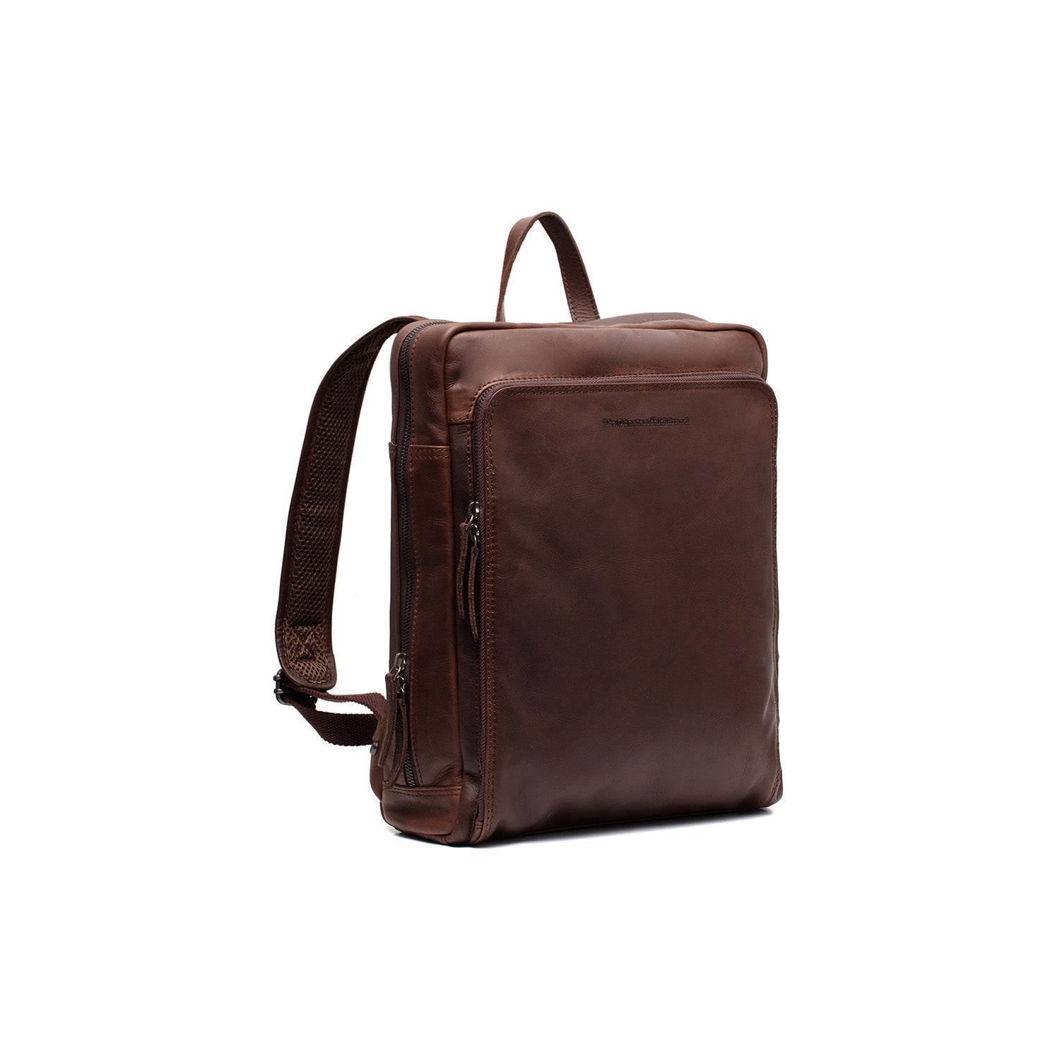 Brown Leather Laptop Backpack Jasper, front view