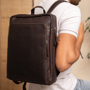 Brown Leather Laptop Backpack Jasper, product view 2