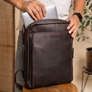Brown Leather Laptop Backpack Jasper, product view 3