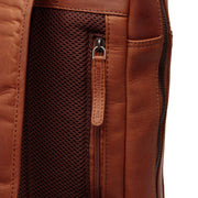 Cognac Leather Laptop Backpack Jasper, detail view 4