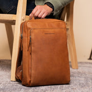Cognac Leather Laptop Backpack Jasper, product view 2