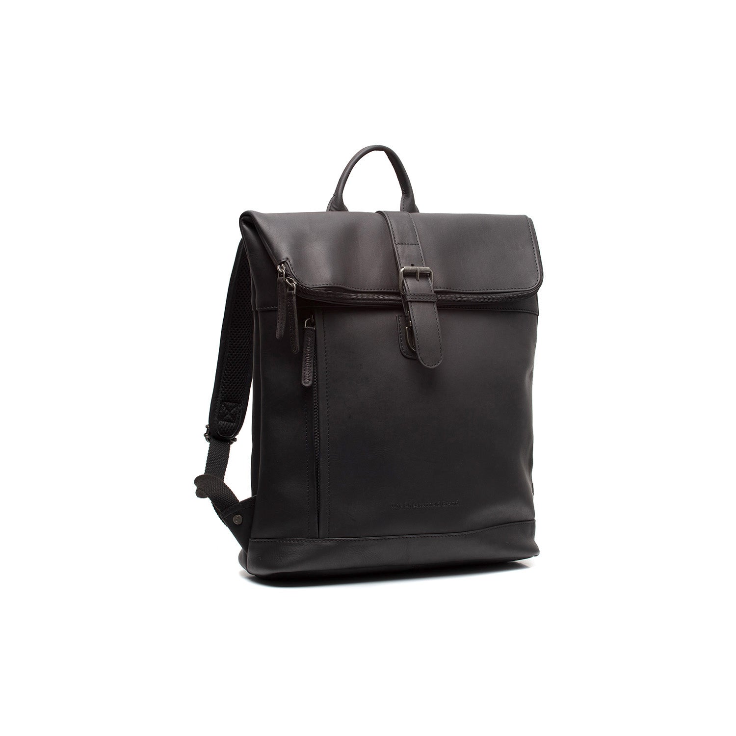 Black Leather Laptop Backpack Larsson, front view